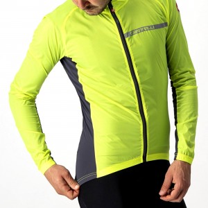 Giacca Antivento Castelli Squadra Stretch Jacket Electric Lime/dark Grey