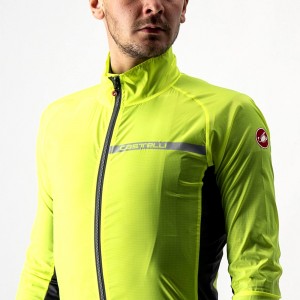 Giacca Antivento Castelli Squadra Stretch Jacket Electric Lime/dark Grey