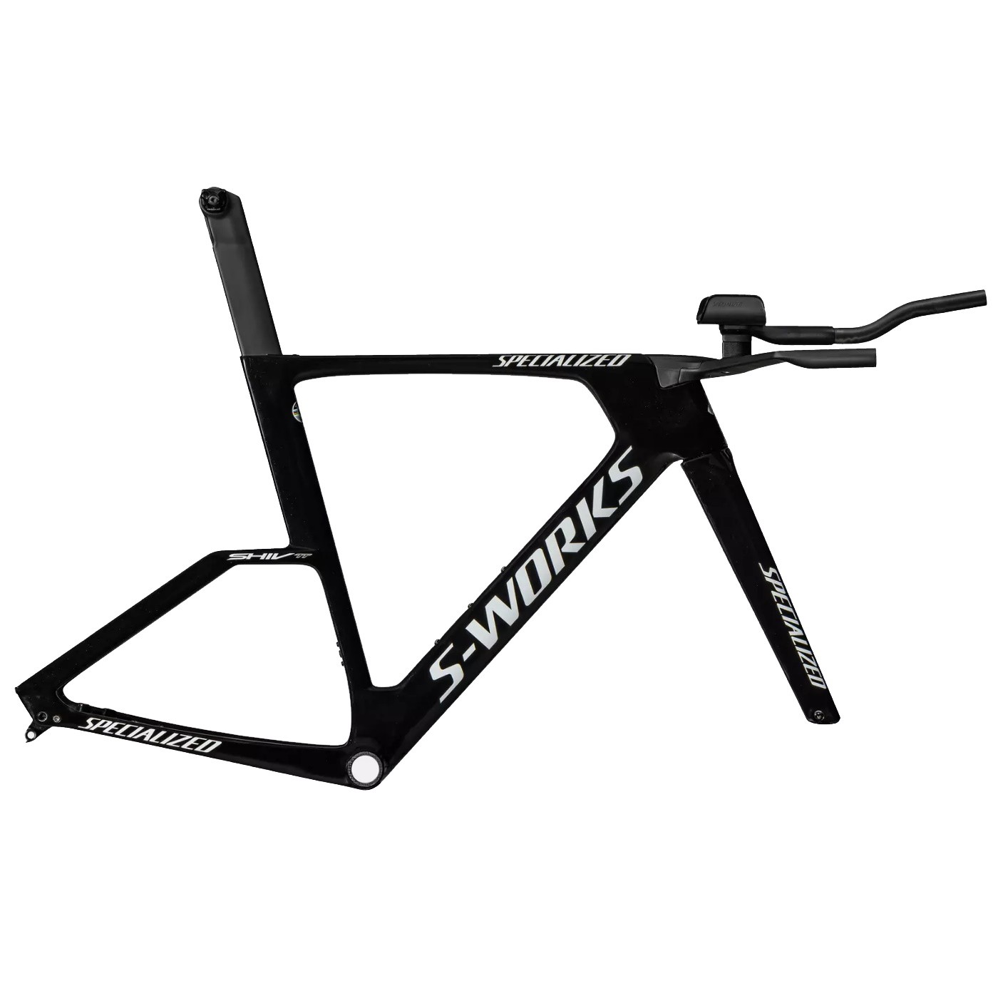 Bicicletta Specialized S-works Shiv Tt Module Gloss Tarmac Black / Metallic White Silver